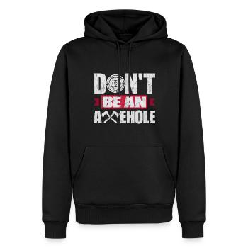 Hache Hache Lancer Hache Hache Lancer Hache Lancer Ne Pas Être - Sweat à capuche Premium bio Homme - noir - Devant - Nico (187cm)