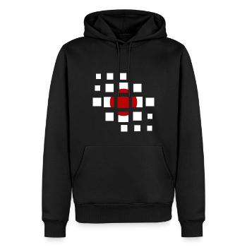 Drapeau du Japon utilisé Look Nihon drapeau japonais - Sweat à capuche Premium bio Homme - noir - Devant - Nico (187cm)