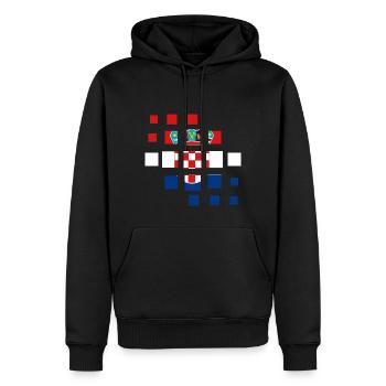 Drapeau de la Croatie Adriatique Zagreb Drapeau croate - Sweat à capuche Premium bio Homme - noir - Devant - Nico (187cm)