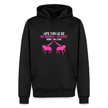 Conception acrobatique de voûte et cheval équestre - Sweat à capuche Premium bio Homme - noir - Devant - Nico (187cm)