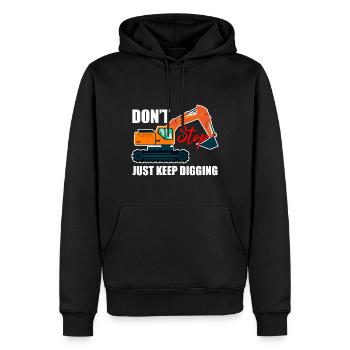 Bagger Design für Baggerfahrer - Männer Premium Bio Hoodie - Schwarz - Vorne - Nico (187cm)
