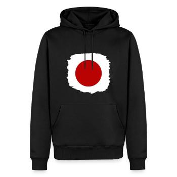 Drapeau du Japon Utilisé Look Nihon Drapeau japonais - Sweat à capuche Premium bio Homme - noir - Devant - Nico (187cm)