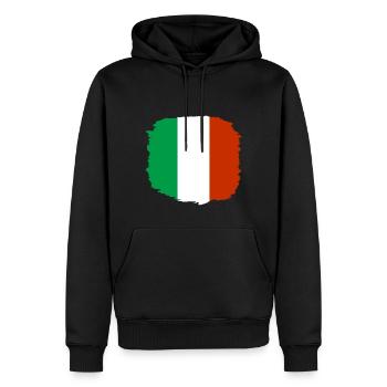 Drapeau de l’Italie Vintage Drapeau italien Look vieilli - Sweat à capuche Premium bio Homme - noir - Devant - Nico (187cm)