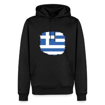 Drapeau de la Grèce Hellas Athènes Drapeau de la Grèce - Sweat à capuche Premium bio Homme - noir - Devant - Nico (187cm)