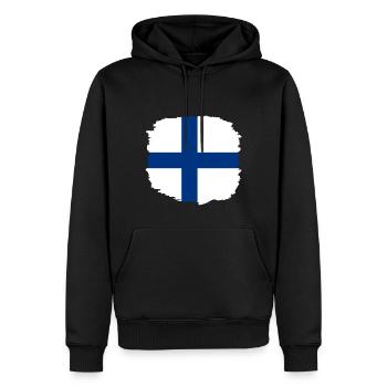 Finland Flag Suomi Finnish Flag Used Look - Men’s Premium Organic Hoodie - black - Front - Nico (187cm)