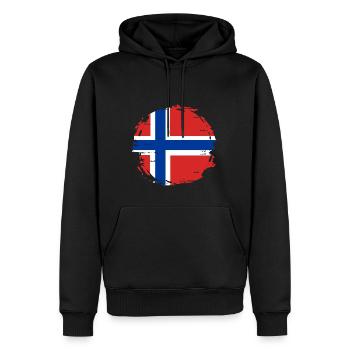 Drapeau de la Norvège Scandinavie Drapeau norvégien - Sweat à capuche Premium bio Homme - noir - Devant - Nico (187cm)