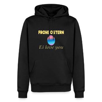 Frohe Ostern – Ei Love You - Männer Premium Bio Hoodie - Schwarz - Vorne - Nico (187cm)