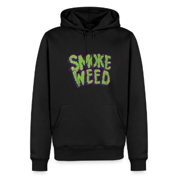 23F 0335 bk - Männer Premium Bio Hoodie - Schwarz - Vorne - Nico (187cm)