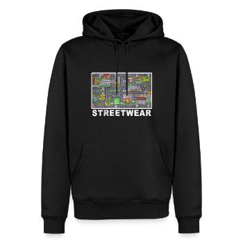 jouer streetwear tapis de voiture vrai genre gangster - Sweat à capuche Premium bio Homme - noir - Devant - Nico (187cm)