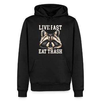 Raton laveur Raton laveur animal marsupial - Sweat à capuche Premium bio Homme - noir - Devant - Nico (187cm)
