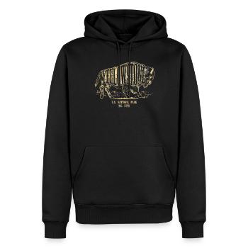 Yellowstone US-Nationalpark EST. 1872 BisonYellows - Männer Premium Bio Hoodie - Schwarz - Vorne - Nico (187cm)