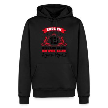 13 Geburtstag Mädchen Junge Fun Geschenk lustig - Männer Premium Bio Hoodie - Schwarz - Vorne - Nico (187cm)