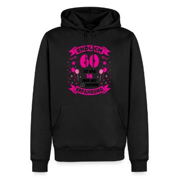 60. Geburtstag Mann 60.Ehrentag 60. Jubiläum Fun - Männer Premium Bio Hoodie - Schwarz - Vorne - Nico (187cm)