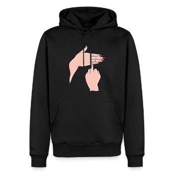Sarkasmus Ironie freche Diva Zyniker Mittelfinger - Männer Premium Bio Hoodie - Schwarz - Vorne - Nico (187cm)