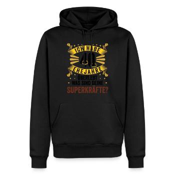 Hochzeitsgeschenke Partneroutfit 40. Hochzeitstag - Männer Premium Bio Hoodie - Schwarz - Vorne - Nico (187cm)