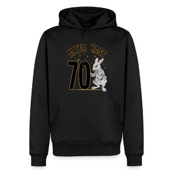 70 Geburtstag Geschenke lustig 70. Geburtstag Mann - Männer Premium Bio Hoodie - Schwarz - Vorne - Nico (187cm)