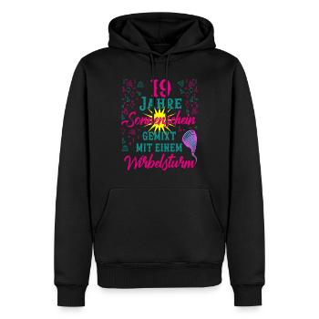 19 Geburtstag Frauen Geschenk 19 Jahre Geburtstag - Männer Premium Bio Hoodie - Schwarz - Vorne - Nico (187cm)