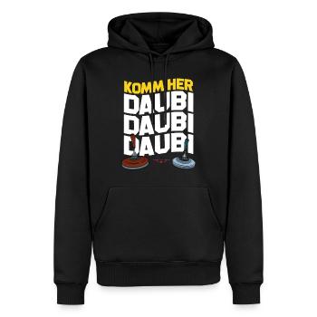 Eisstock Curling Stockschütze Stocksport Geschenk - Männer Premium Bio Hoodie - Schwarz - Vorne - Nico (187cm)