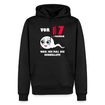 17 Geburtstag 17. Jubiläum 17. Ehrentag Geschenk - Männer Premium Bio Hoodie - Schwarz - Vorne - Nico (187cm)