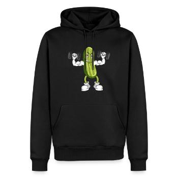 Vegan Fitness Vegan Bodybuilding Concombre - Sweat à capuche Premium bio Homme - noir - Devant - Nico (187cm)