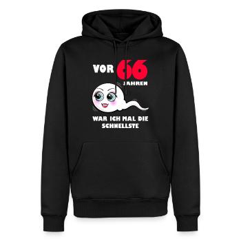 66 Geburtstag 66. Jubiläum 66. Ehrentag Geschenk - Männer Premium Bio Hoodie - Schwarz - Vorne - Nico (187cm)