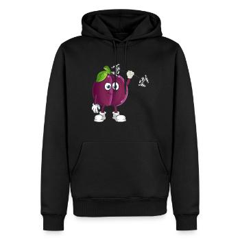 Vegan Vegan Bodybuilding Champignon Prune - Sweat à capuche Premium bio Homme - noir - Devant - Nico (187cm)