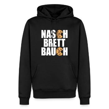 lustige und sarkastische Sprüche für das Abnehmen - Männer Premium Bio Hoodie - Schwarz - Vorne - Nico (187cm)