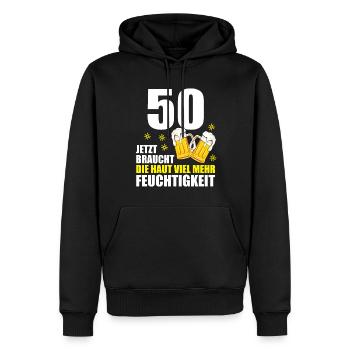 50 Geburtstag 50. Jubiläum 50 Ehrentag Bier Humor - Männer Premium Bio Hoodie - Schwarz - Vorne - Nico (187cm)