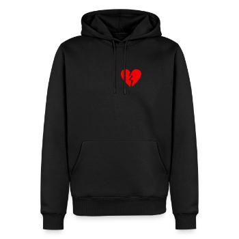 Gebrochenes Herz Anti Valentine Traurige Trennung - Männer Premium Bio Hoodie - Schwarz - Vorne - Nico (187cm)