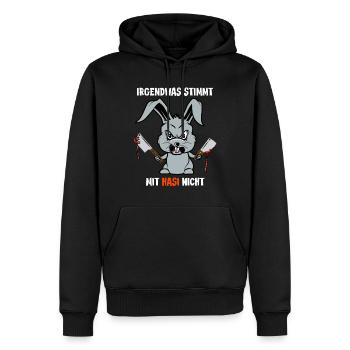 Halloween 2021 Monster verrückter Hase Sarkasmus - Männer Premium Bio Hoodie - Schwarz - Vorne - Nico (187cm)