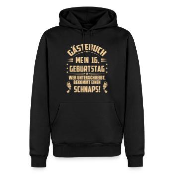 16 Geburtstag 16 Ehrentag Geschenk Mann Frau Fun - Männer Premium Bio Hoodie - Schwarz - Vorne - Nico (187cm)