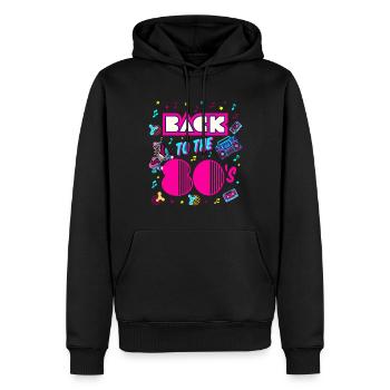 80er Party 80er Jahre Outfit 80s party 80s retro - Männer Premium Bio Hoodie - Schwarz - Vorne - Nico (187cm)