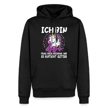 50. Geburtstag Einhorn 50 Jahre 50. Jubiläum Fun - Männer Premium Bio Hoodie - Schwarz - Vorne - Nico (187cm)