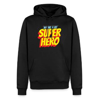 Papa ist mein Superheld-Vatertag Dad Super HeroToc - Männer Premium Bio Hoodie - Schwarz - Vorne - Nico (187cm)