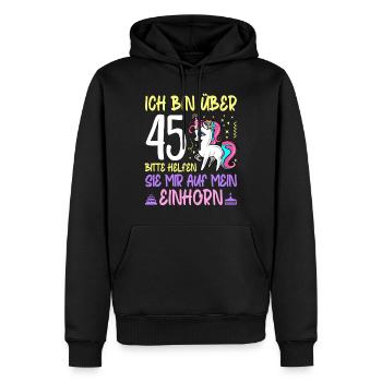 45. Geburtstag Frauen Geschenk lustig 45. Ehrentag - Männer Premium Bio Hoodie - Schwarz - Vorne - Nico (187cm)