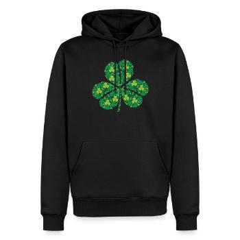 Shamrock Art St. Patrick’s Day Trèfle à trois feuilles - Sweat à capuche Premium bio Homme - noir - Devant - Nico (187cm)