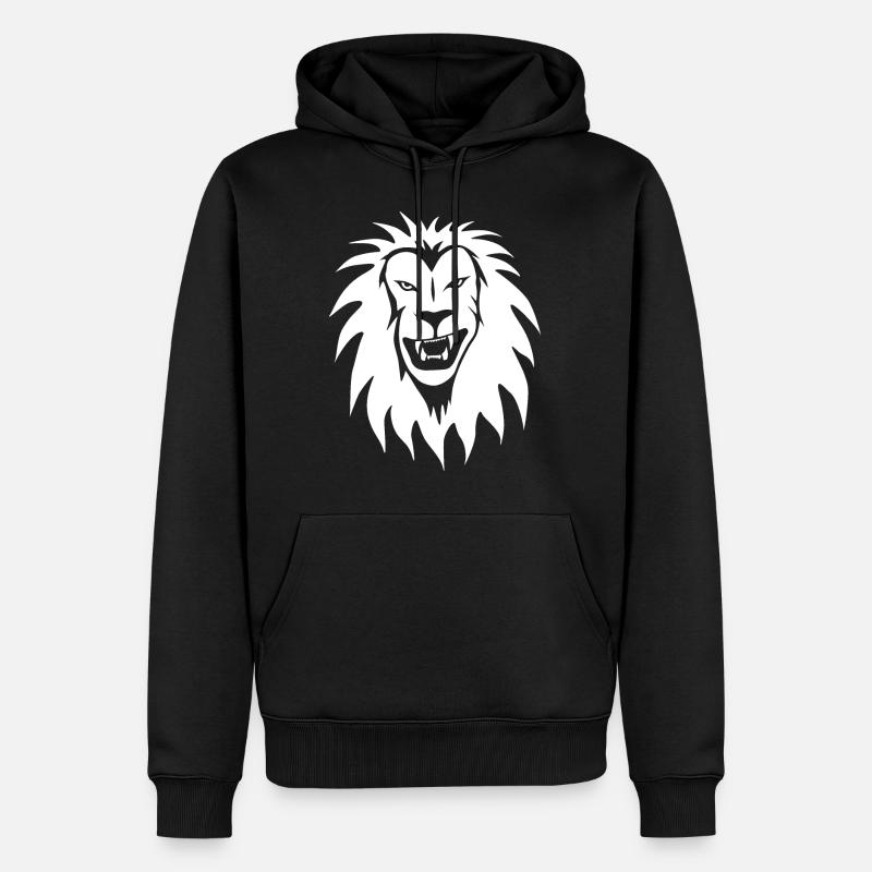 Löwe - Männer Premium Bio Hoodie - Schwarz