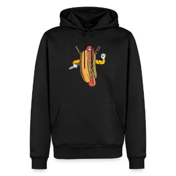 Hot Dog Ninja Karate Warrior Japan Geschenk - Männer Premium Bio Hoodie - Schwarz - Vorne - Nico (187cm)