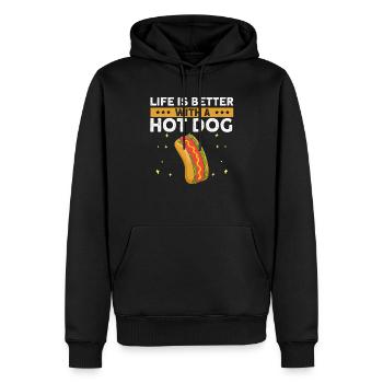 Hot Dog Love Hot Dog Potato Ketchup - Men’s Premium Organic Hoodie - black - Front - Nico (187cm)