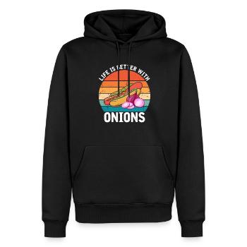 Hot Dog Love Hot Dog Potato Ketchup - Men’s Premium Organic Hoodie - black - Front - Nico (187cm)