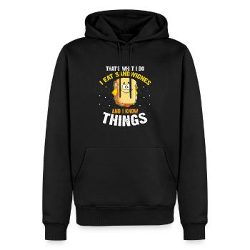 Sandwich Love and Scientist Cheese Food - Men’s Premium Organic Hoodie - black - Front - Nico (187cm)
