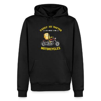 Cadeau motard motard moto sandwich - Sweat à capuche Premium bio Homme - noir - Devant - Nico (187cm)