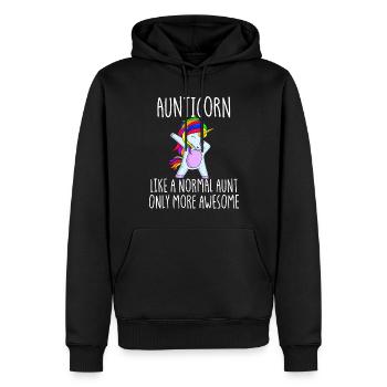 Aunticorn wie Tante nur gro�artig tupfende Tante T - Männer Premium Bio Hoodie - Schwarz - Vorne - Nico (187cm)