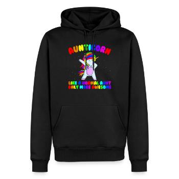 Aunticorn wie Tante nur gro�artig tupfende Tante T - Männer Premium Bio Hoodie - Schwarz - Vorne - Nico (187cm)