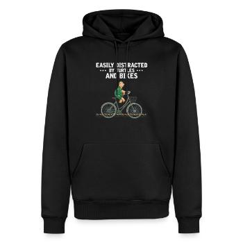 Schildkröten Und Fahrräder Fahrrad Meeresbiologe - Männer Premium Bio Hoodie - Schwarz - Vorne - Nico (187cm)