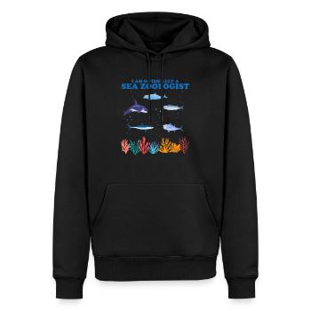 Zooologiste marin officiel Zooologie Mer - Sweat à capuche Premium bio Homme - noir - Devant - Nico (187cm)