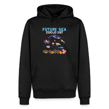 Futur zooologiste Zooologie Biologiste marin Mer - Sweat à capuche Premium bio Homme - noir - Devant - Nico (187cm)
