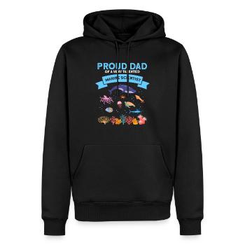 Fier Papa Biologiste Marin Biologie Marine Mer - Sweat à capuche Premium bio Homme - noir - Devant - Nico (187cm)
