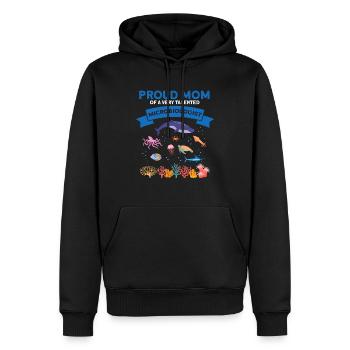 Fière Maman Microbiologie Biologie Biologiste Mer - Sweat à capuche Premium bio Homme - noir - Devant - Nico (187cm)