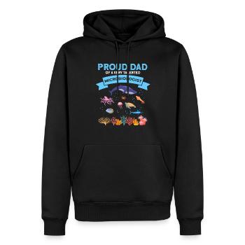 Fier Papa Microbiologie Biologie Biologiste Mer - Sweat à capuche Premium bio Homme - noir - Devant - Nico (187cm)